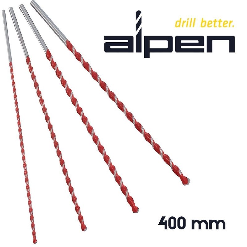 סט 4 מקדחים רב תכלתיים מולטיקט קנה עגול 400 מ"מ ALPEN MultiCut עבור מקדחה