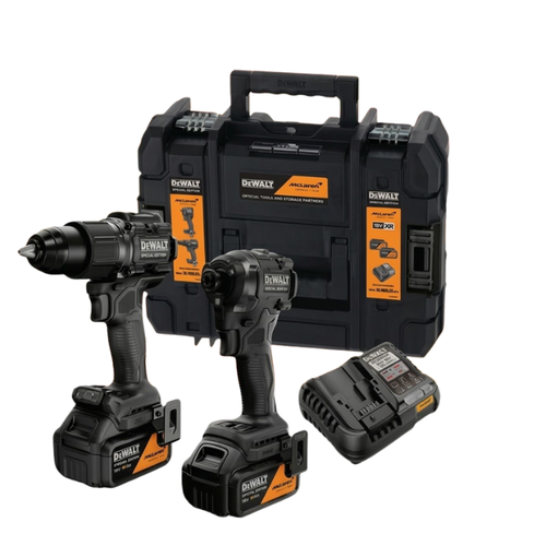סט מברגות 18V + שתי סוללות 5.0AH מסדרת MCLAREN DeWALT 18V XR עם 3 שנות אחריות