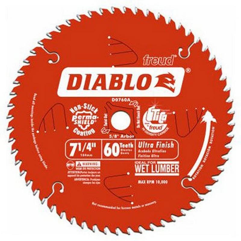 להב מסור עגול 60 שיניים 7.25 אינץ / 184 מ"מ Freud Diablo Ultra Finish