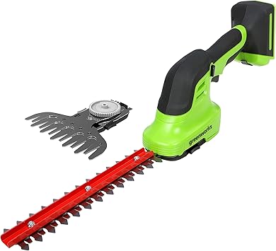 גוזם גדר חיה Greenworks G24SHT 2-in-1 Shrub and Grass Shears, 20cm