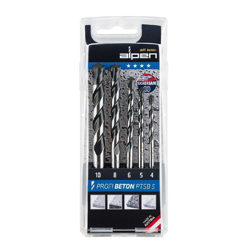 סט מקדחים לבטון PTSB5 אלפן עבור מקדחה ALPEN