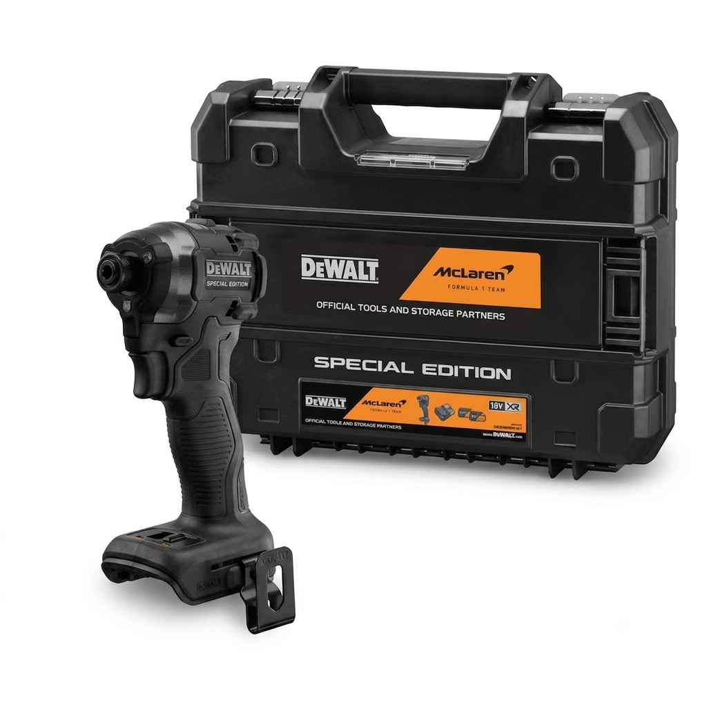 מברגת אימפקט 18V (גוף בלבד) מסדרת DeWALT 18V McLaren DCF86M עם ארגז TSTAK מהדורה מוגבלת