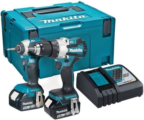 סט מברגות DTD153+DHP489 כולל 2 סול' 5 אמפר ומטען DLX2507TJ Makita 18V