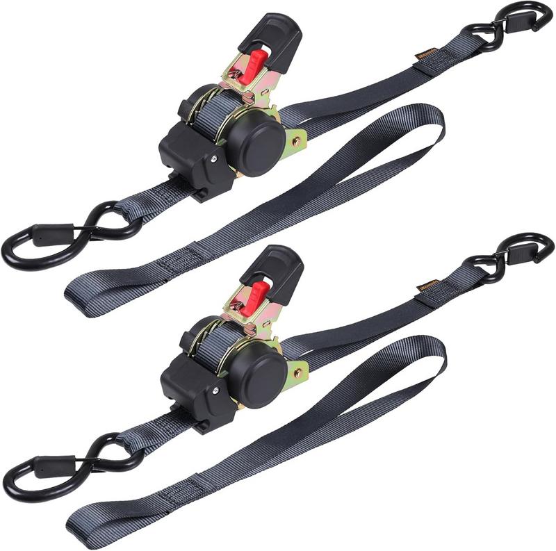 סט רצועות ראצ'ט נאספות אוטומטית Heavy Duty 1"x 366 ס"מ עם קרסים