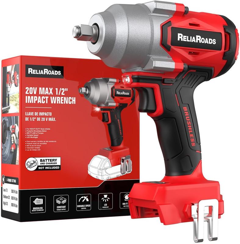מפתח רטיטה נטען ‎1/2 אינץ' ReliaRoads תואם Milwauke 18V
