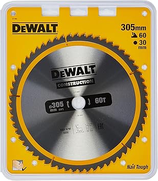 להב מסור פנדל DEWALT DT1960-QZ בקוטר 305 מ״מ, 60 שיניים, מיועד לחיתוך מדויק בעץ טבעי ובחומרים מרוכבים.