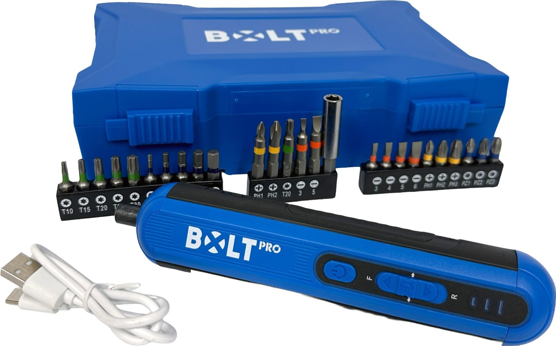 מברגון חשמלי נטען + סט ביטים 26 יחידות Bolt PRO SD361