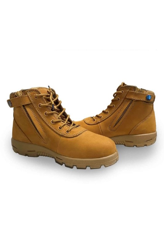 נעלי בטיחות אלבני S3 SRC בצבע צהוב חול מבית WORKER עם רוכסן