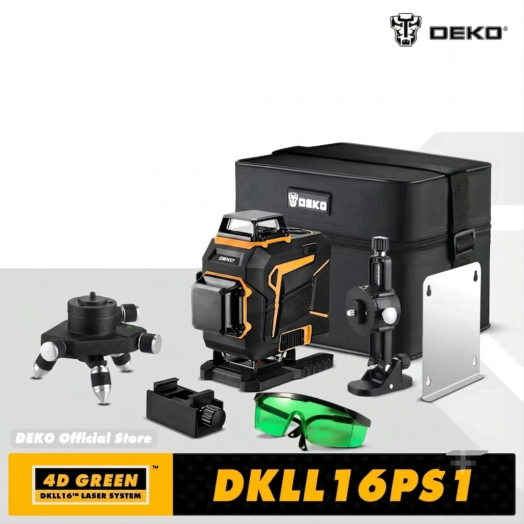 פלס לייזר ירוק 16 קווים ללא חצובה 360&deg; DEKO 4D