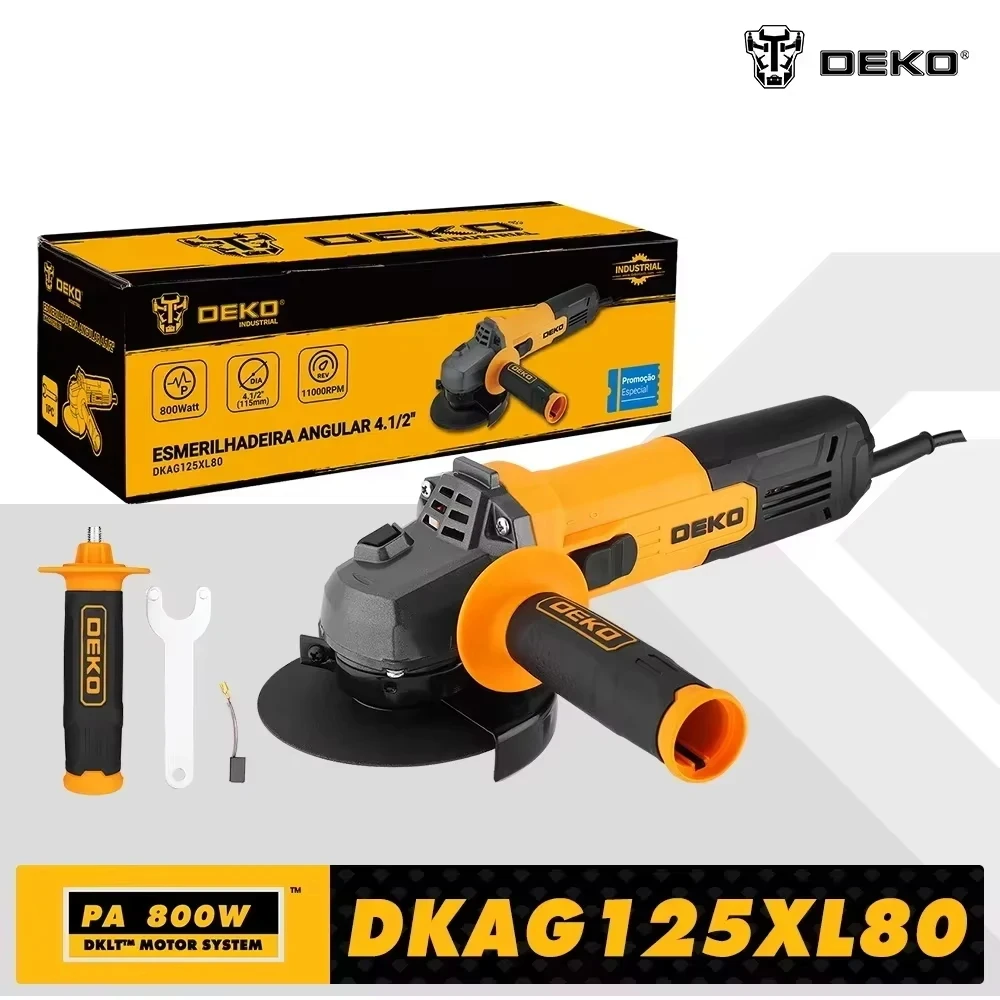 משחזת זווית חשמלית דקו 125 מ"מ DEKO DKAG125XL80 M14 800W