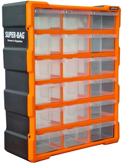 אירגונית ברגים 18 מגירות Super-Bag