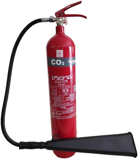 מטף כיבוי אש 5 ק"ג CO2 עם מתלה לקיר וצינור קרבצ'יק