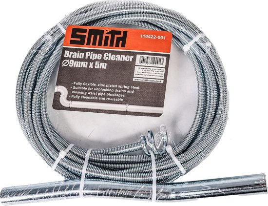 קפיץ ספירלי לפתיחת סתימות וביוב Smith 9 מ"מ, 5 מטר